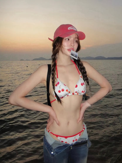 Cherry Crush Bikini Three-Piece Set