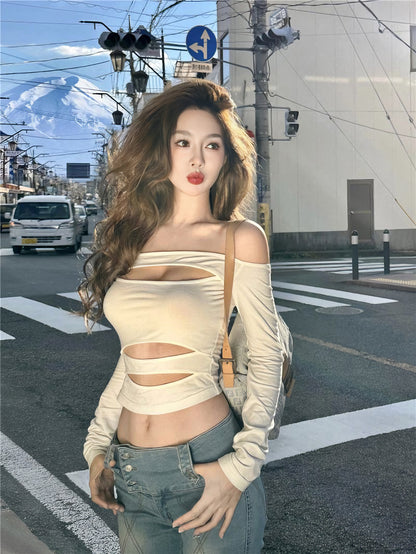 Isla Cut Out Crop Top - White