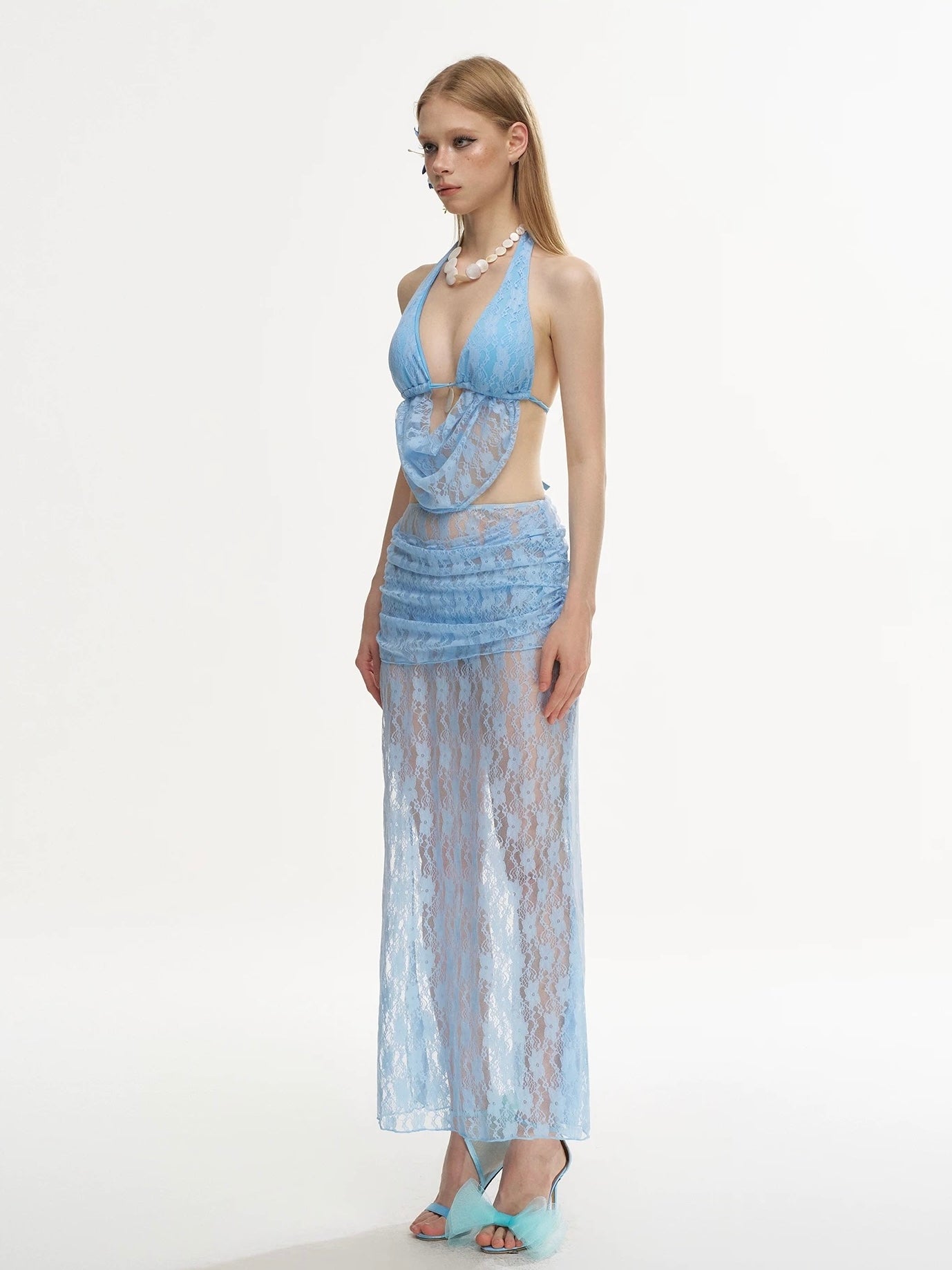 Azure Lace 3-Piece Bikini Resort Set