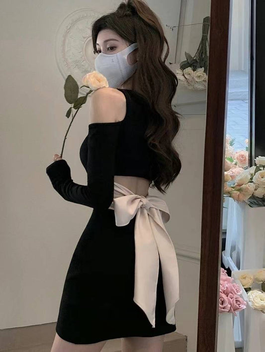 Black Dress with Bow Tie Back