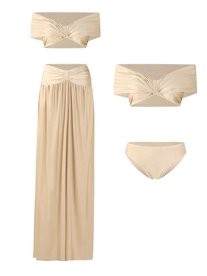 Golden Muse Bandeau 3-Piece Bikini Set