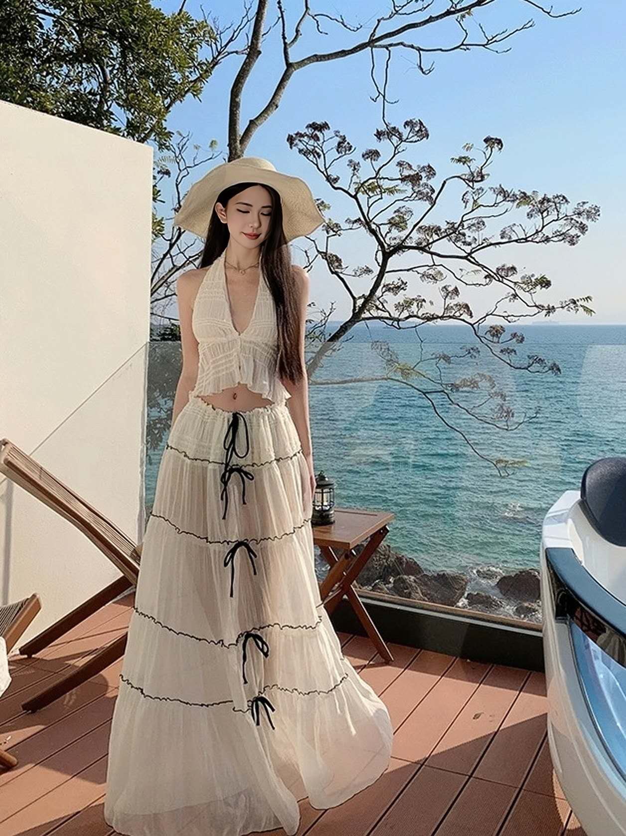 Aphrodite Vacation Set - Top and Maxi Skirt