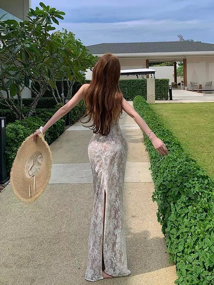 Pearl Mirage Lace Maxi Dress
