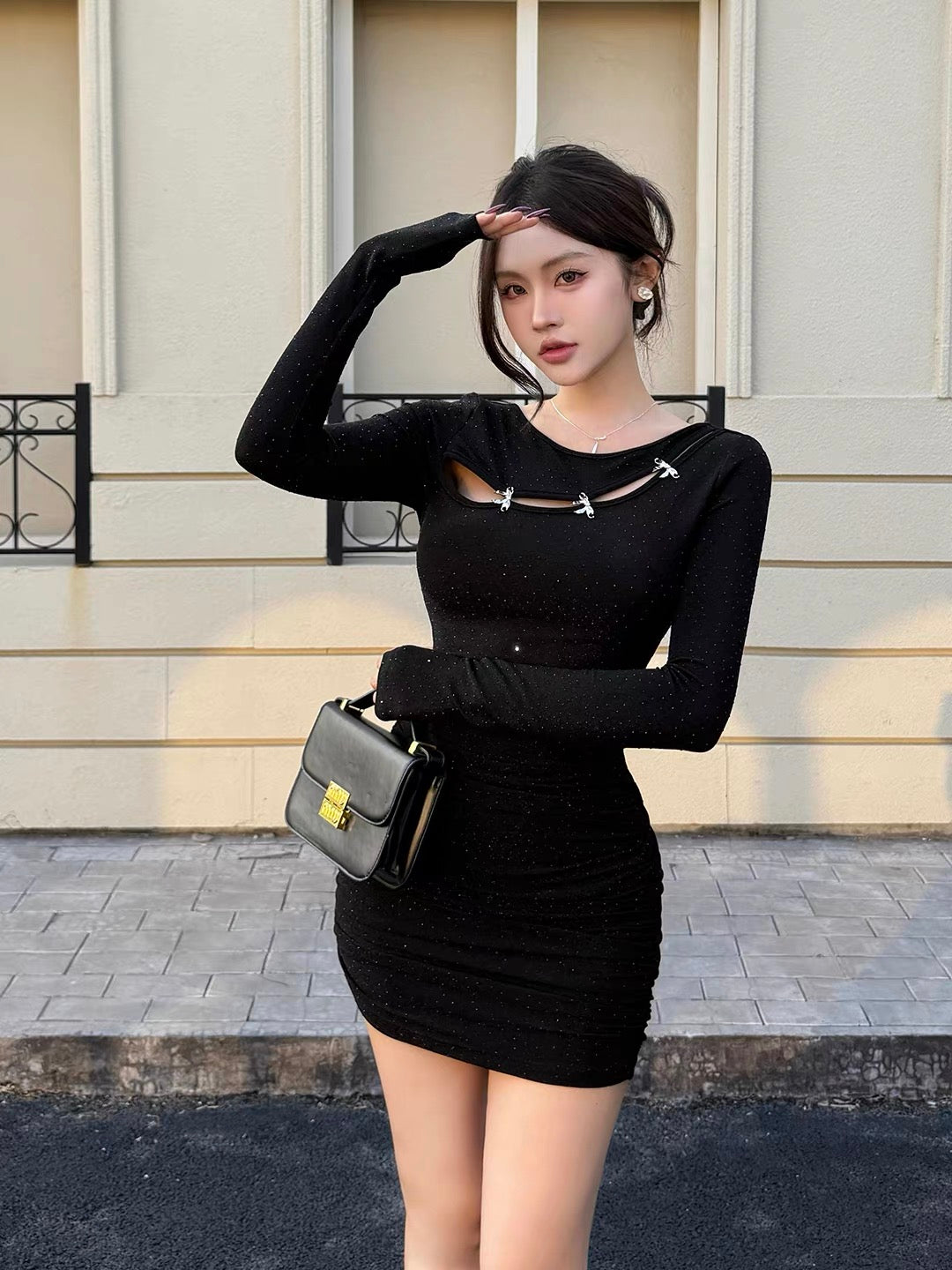 Bowknot Glittering Two-Way Convertible Mini Dress