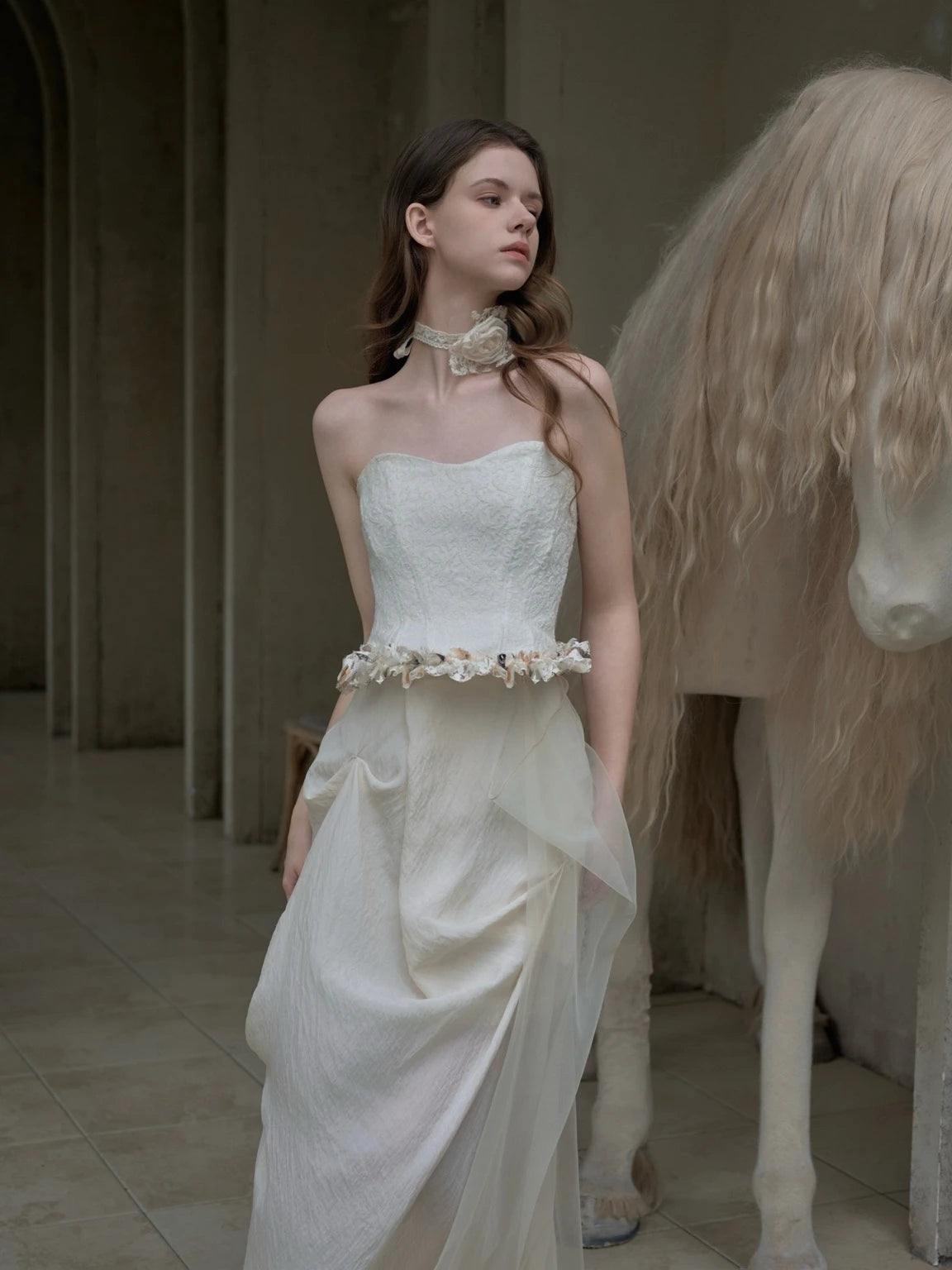 Crow Crew White Mist Corset Maxi Dress - PREORDER