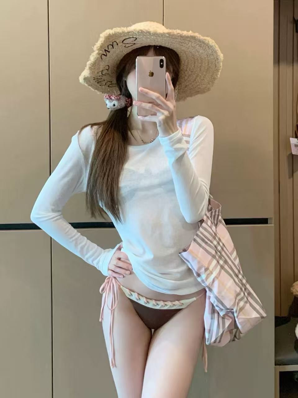 Cocoa Blush Bikini Set with Cover-Up