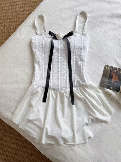 Ivory Rosette One-Piece Swimsuit