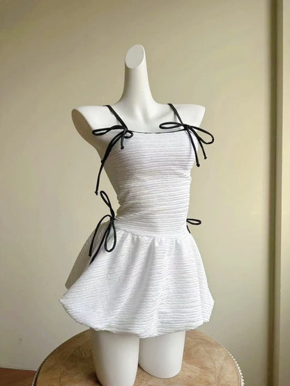 Elodie Ivory Ruched Swim Dress