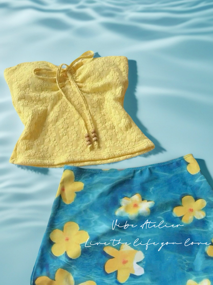 Plumeria Skies 3-Piece Tankini Set