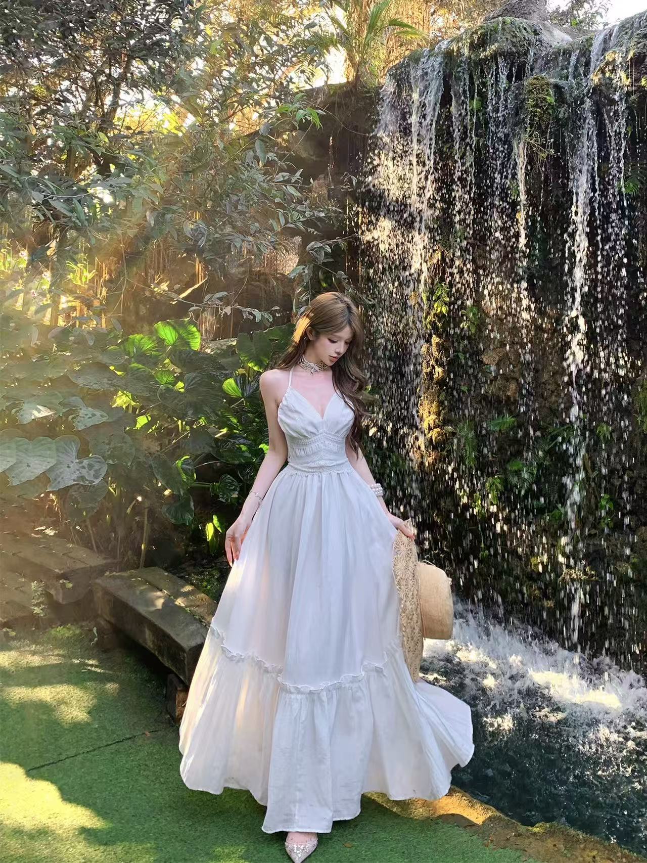 Fairy Lace Backless Maxi Dress