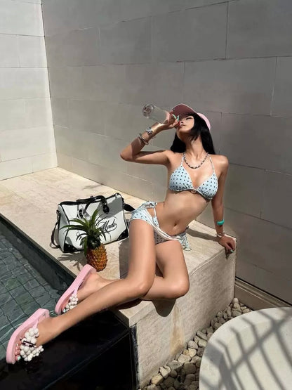 Blue Martini 3 Piece Bikini Set