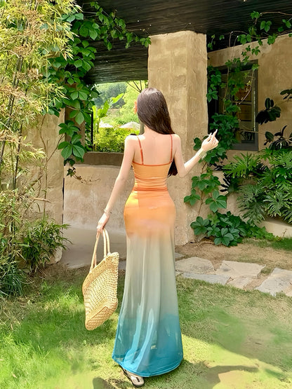 Gradient Ombre Maxi Dress