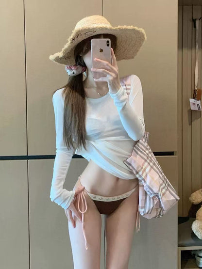Cocoa Blush Bikini Set with Cover-Up