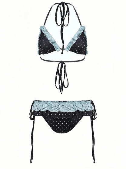 Black Polka Dot Bikini Set