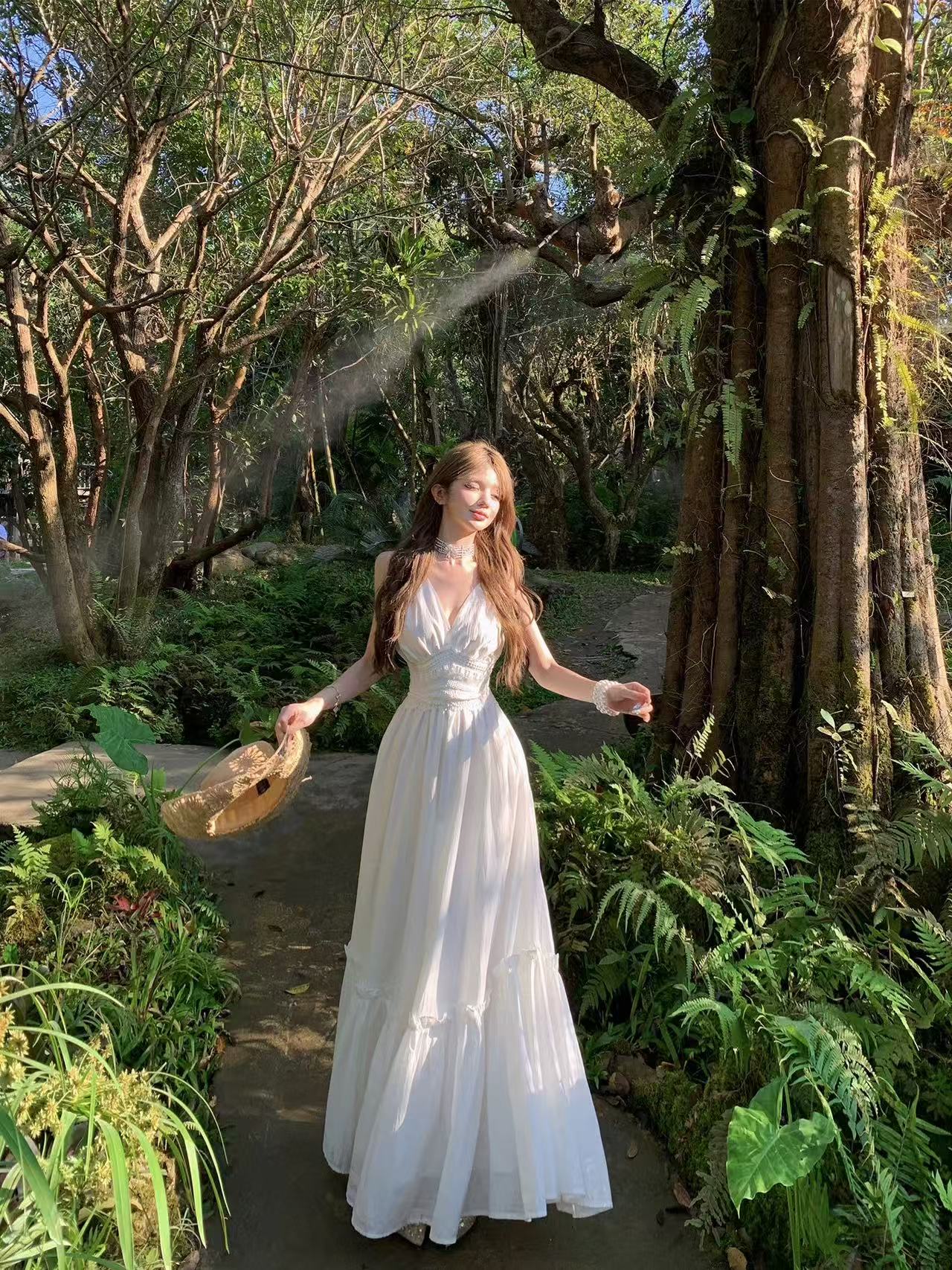 Fairy Lace Backless Maxi Dress