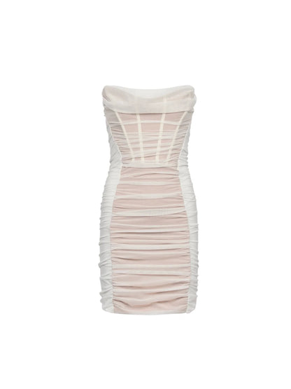【李溪芮同款】Kali Strapless Mesh Ruched Dress