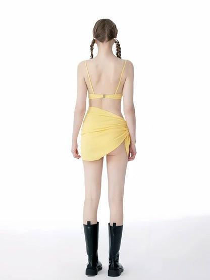 Flavia Lemon Yellow 3-Piece Bikini Set