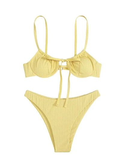 Flavia Lemon Yellow 3-Piece Bikini Set
