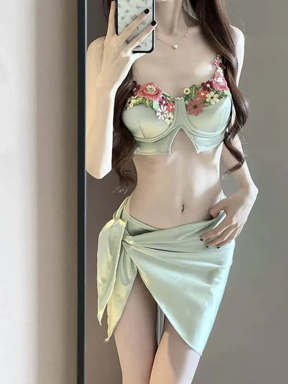 Florence Matcha Green 3-Piece Bikini Set