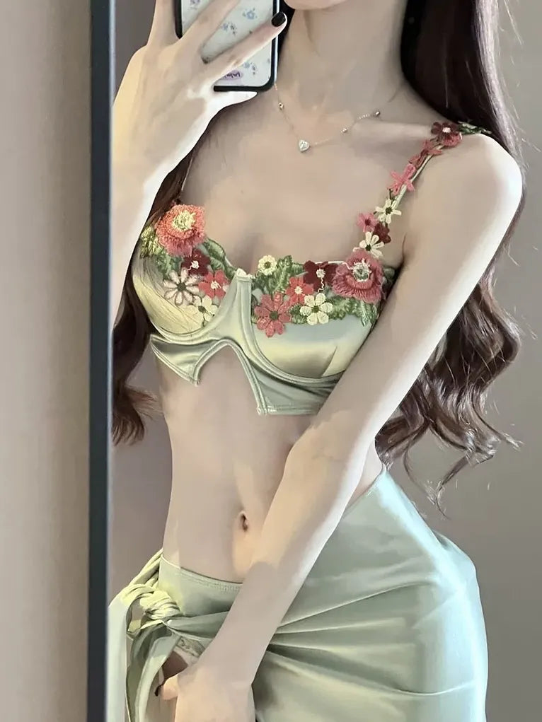 Florence Matcha Green 3-Piece Bikini Set