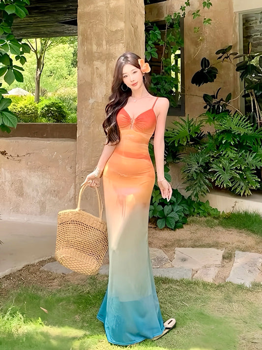 Gradient Ombre Maxi Dress