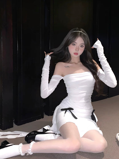 Minibow Ruffle Dress