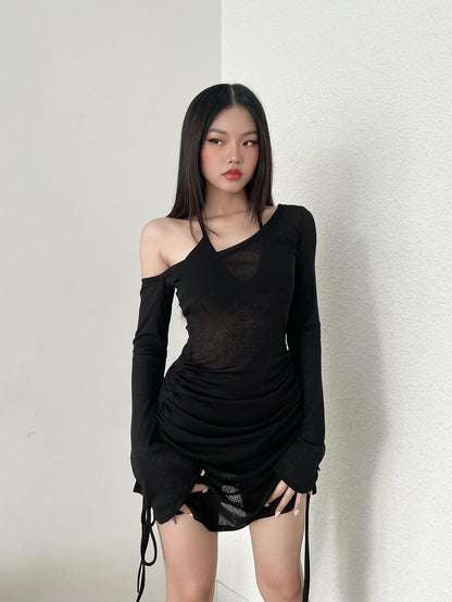 Mesh Cover Up Top - Black