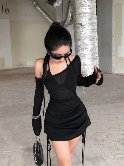 Mesh Cover Up Top - Black