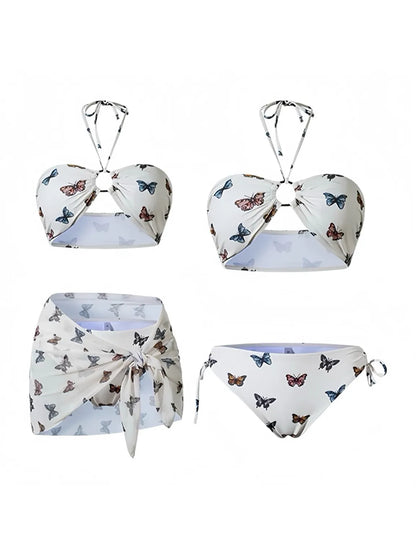 Butterfly Print 3-Piece Bikini Set