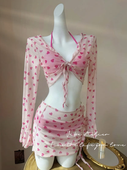 Heart On Me 4-Piece Bikini Set