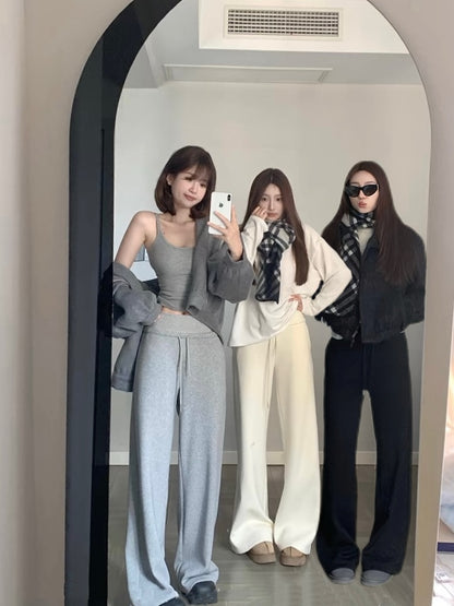 Cozy Fleece-Lined Drawstring Casual Pants