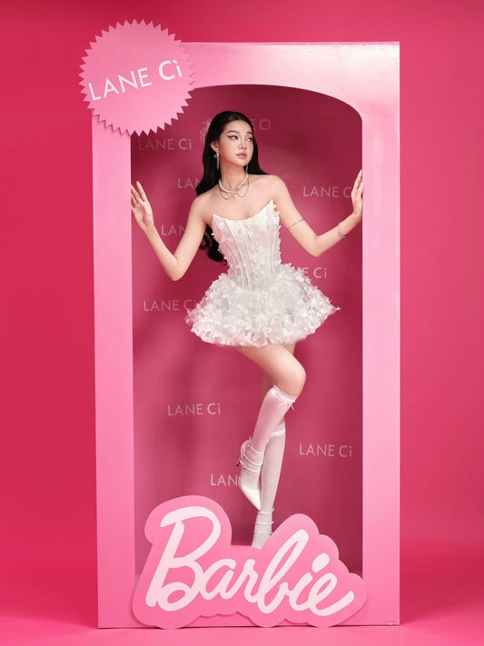 LANE Cì Swan Dress - White