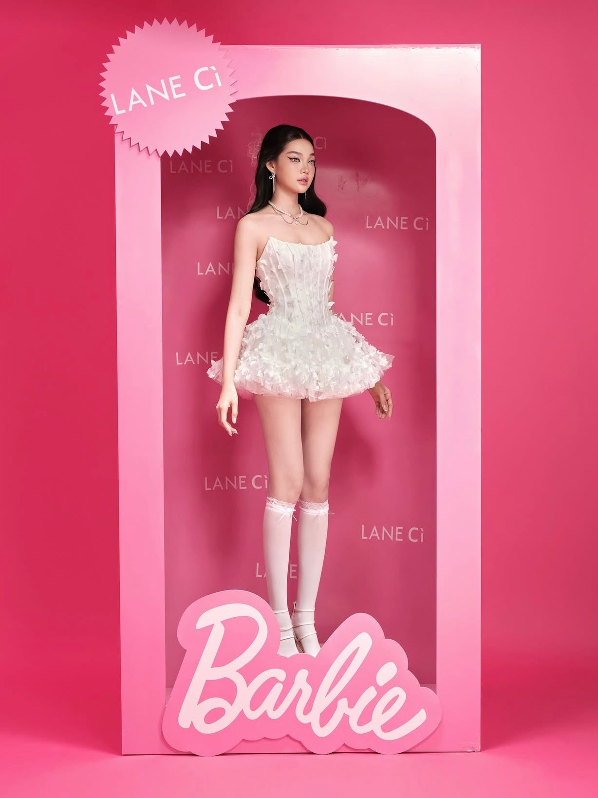 LANE Cì Swan Dress - White