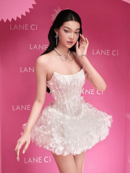 LANE Cì Swan Dress - White