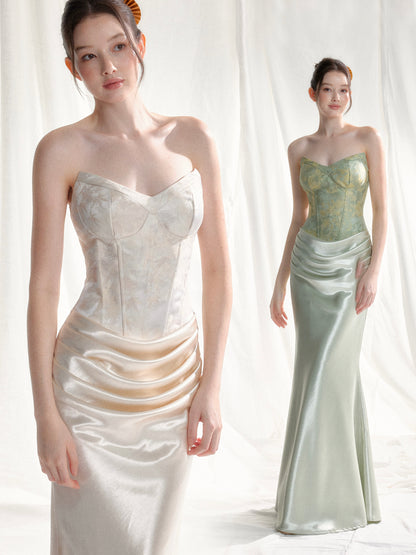 Tut Tuto Jacquard Corset Satin Evening Gown