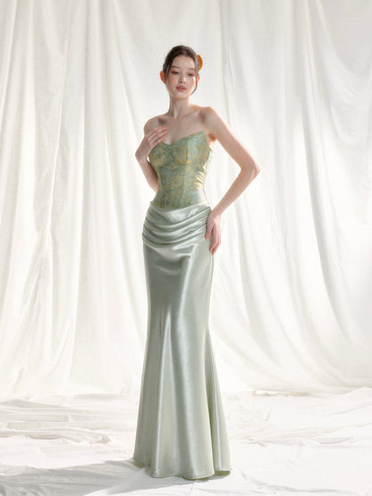 Tut Tuto Jacquard Corset Satin Evening Gown