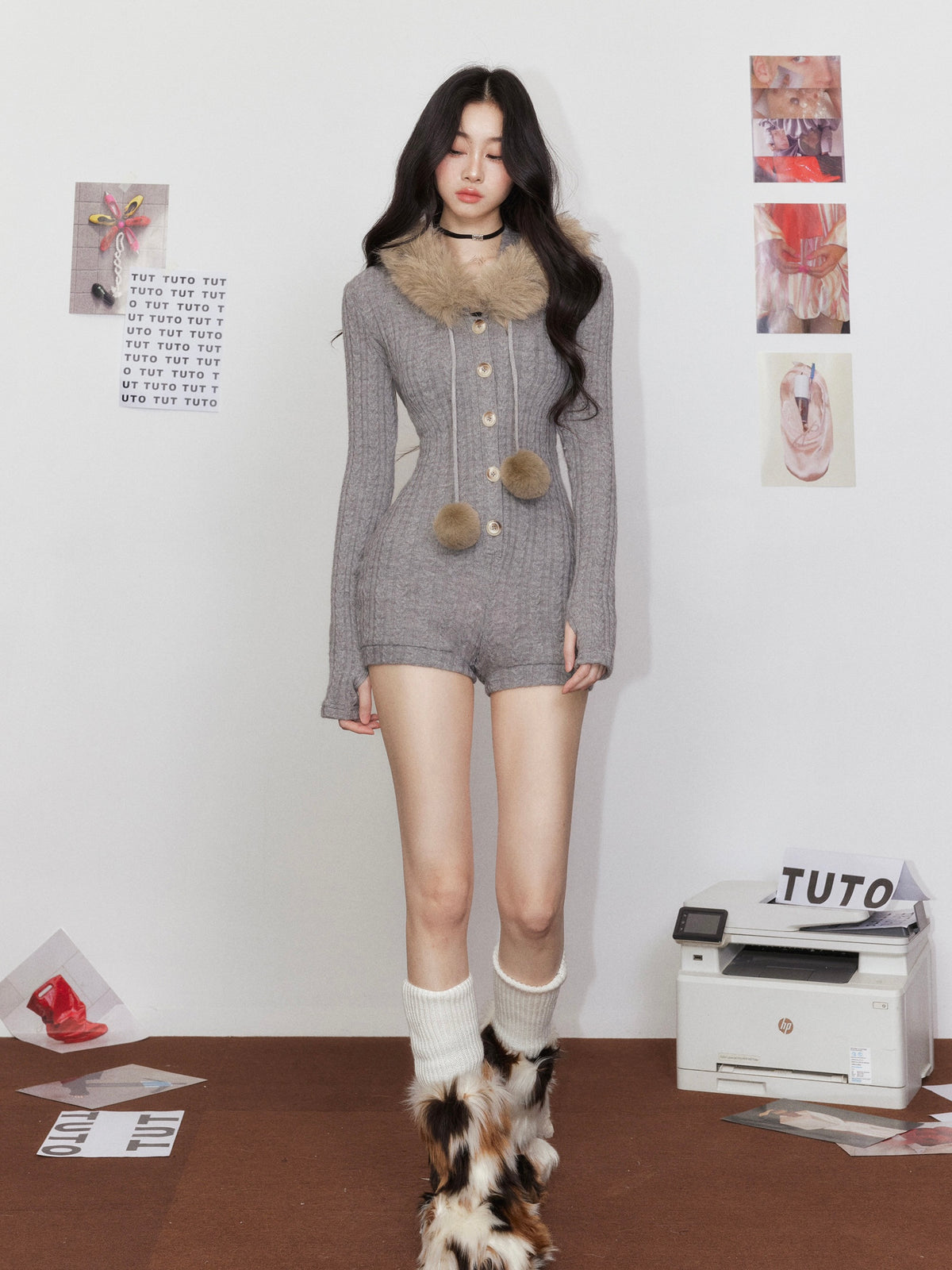 Tut Tuto Slim Fit Hooded Knit Romper