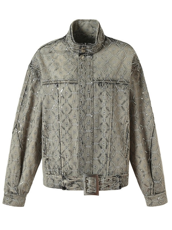 Tut Tuto American Vintage Washed Distressed Denim Jacket & Skirt