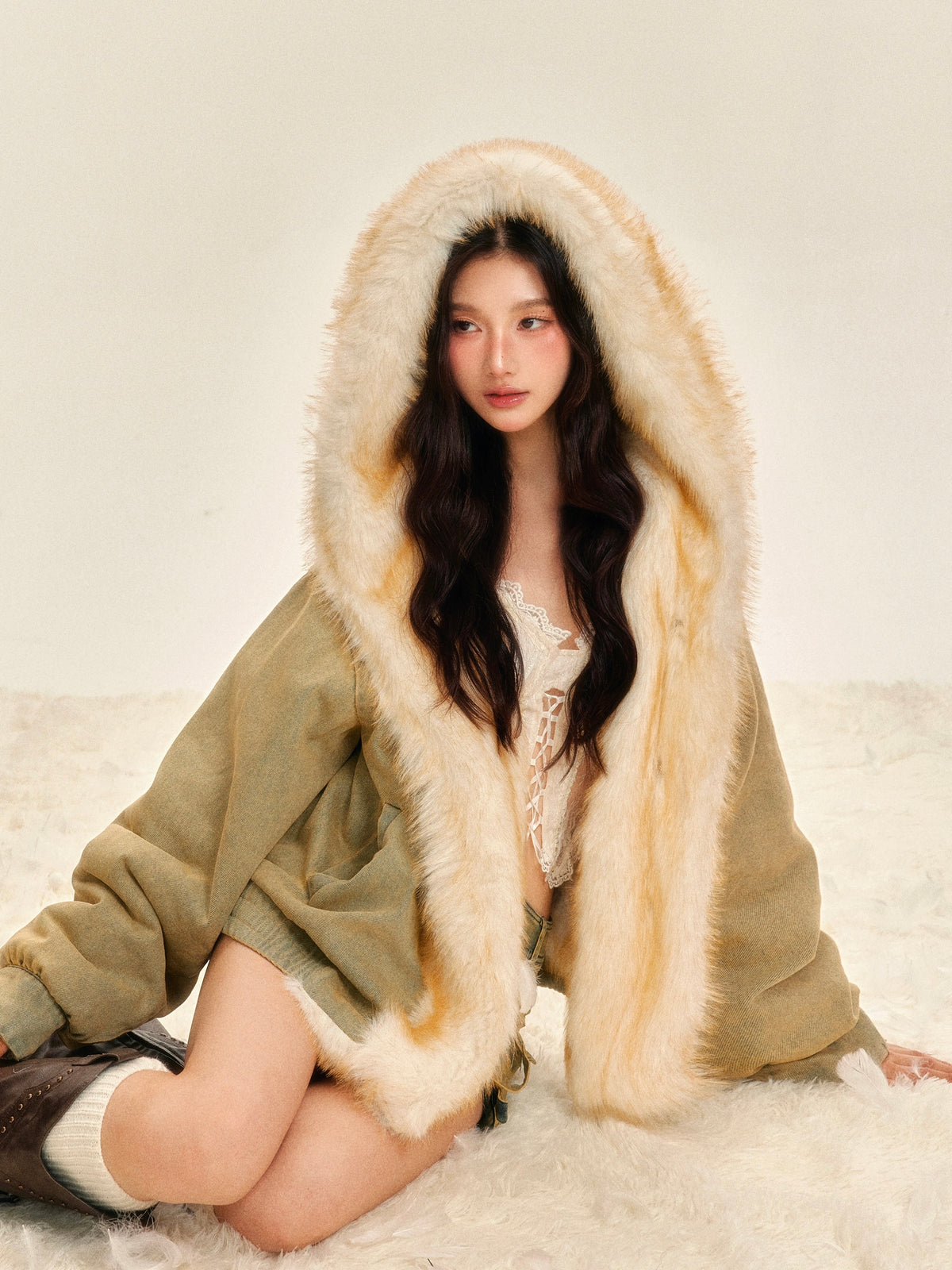 Tut Tuto Reversible Faux Fur Denim Jacket