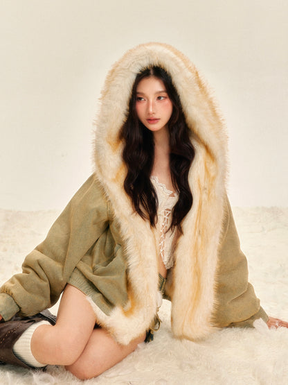 Tut Tuto Reversible Faux Fur Denim Jacket
